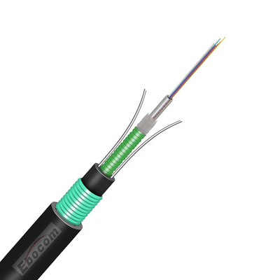 GYXTW Single-mode 2-12 Core Steel Tape Armored Fiber Optic Cable with G652D PE for LAN Communication