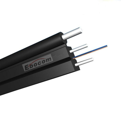 Black Ebocom Self Support Fiber Drop Cable / FTTH Drop Cable with Messenger Wire